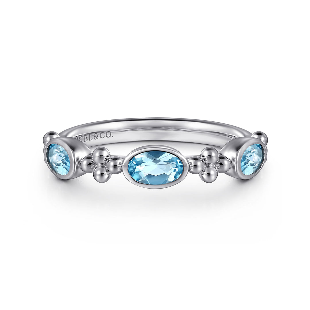 Gabriel & Co. Sterling Silver Ring With Blue Topazes