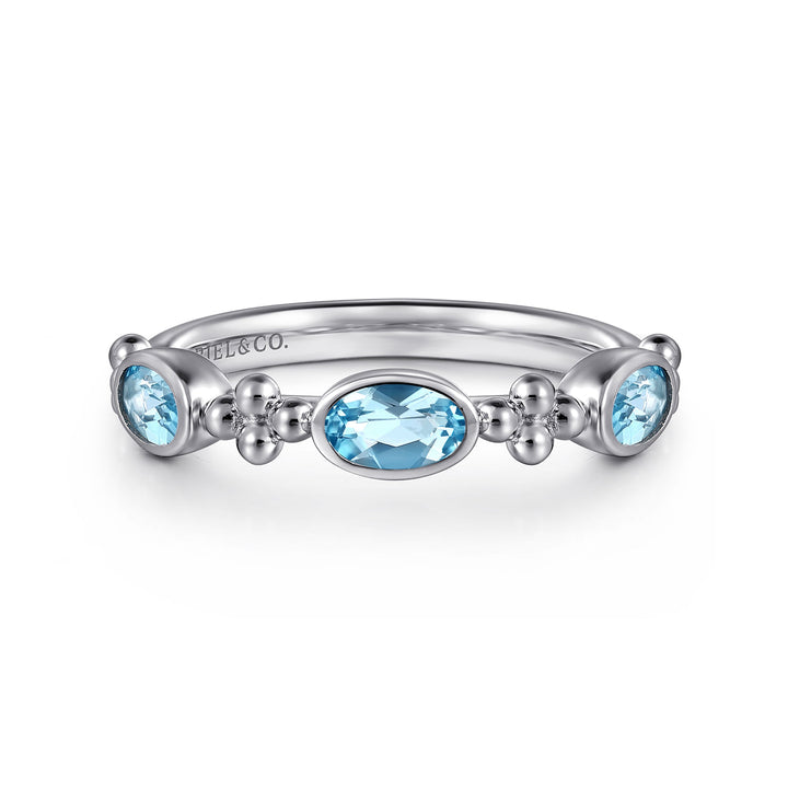 Gabriel & Co. Sterling Silver Ring With Blue Topazes