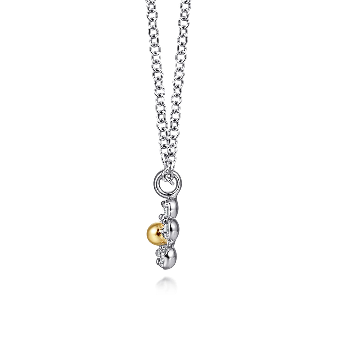 Sterling Silver Gabriel & Co. 14K Yellow Gold and Sterling Silver Diamond Necklace