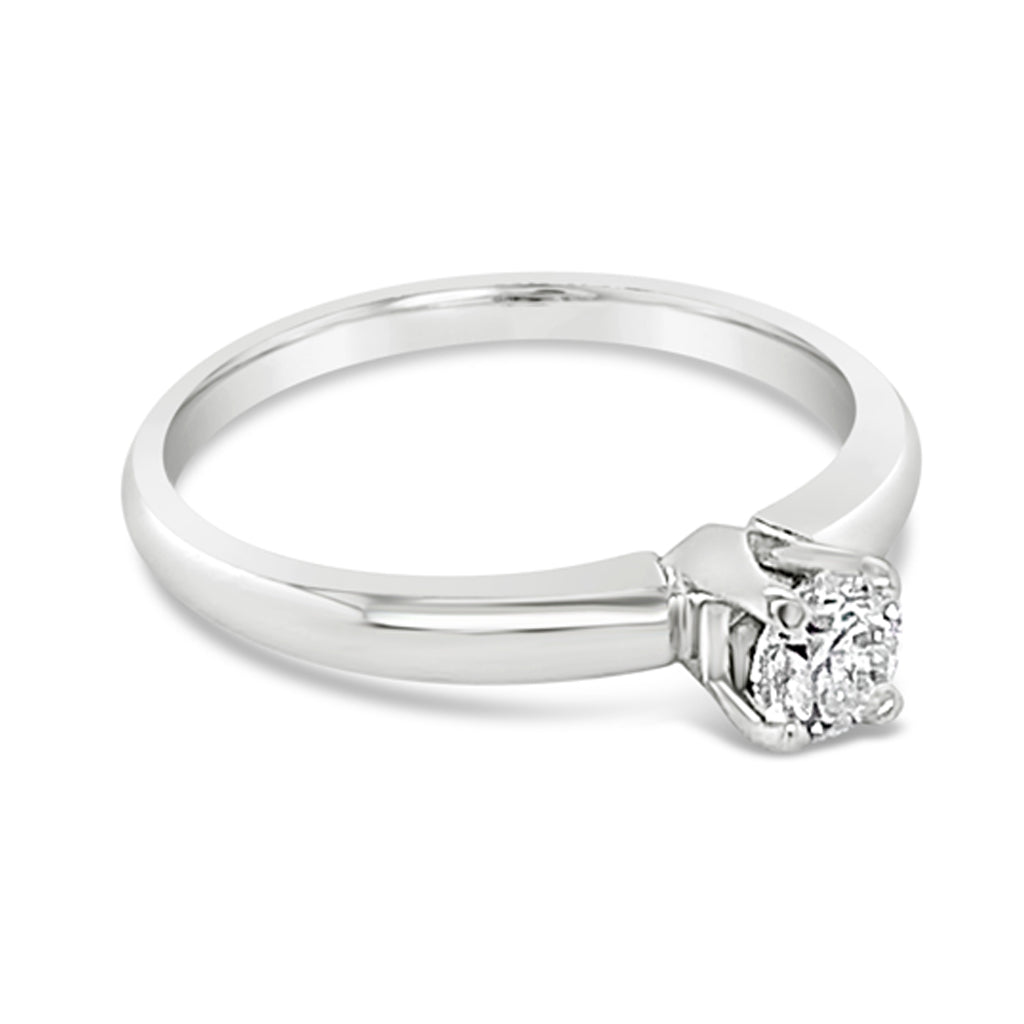 14K White Gold 0.26 CT Diamond Solitaire Engagement Ring