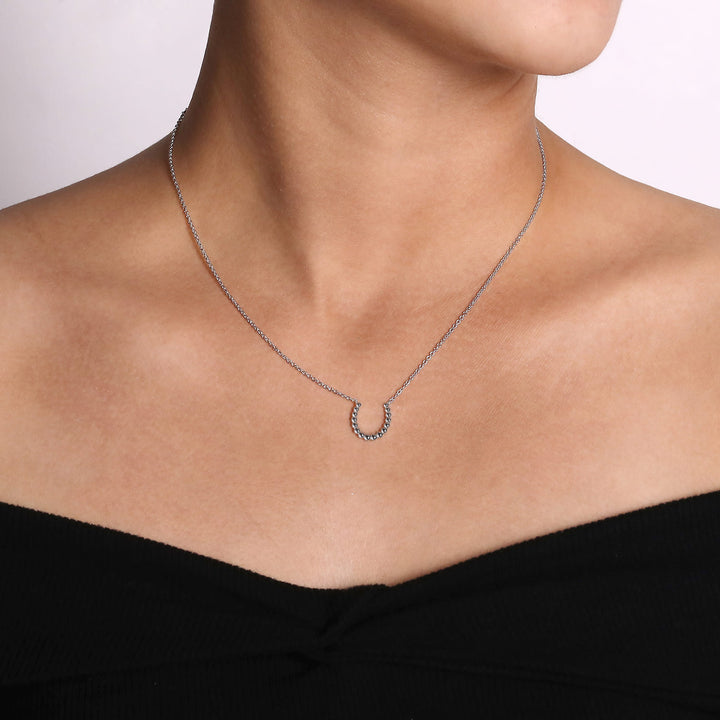 Sterling Silver Gabriel & Co. Horseshoe Bujukan Necklace