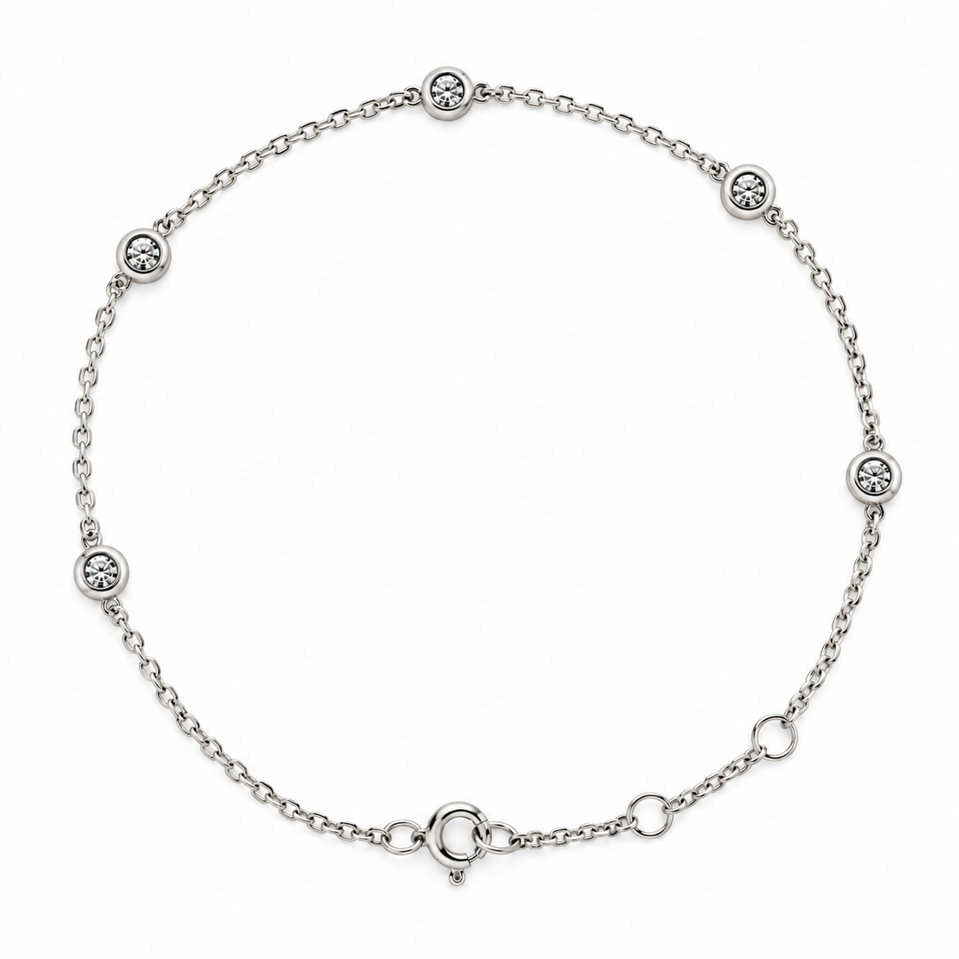14K White Gold 0.04 CTW Diamond 7" Bracelet