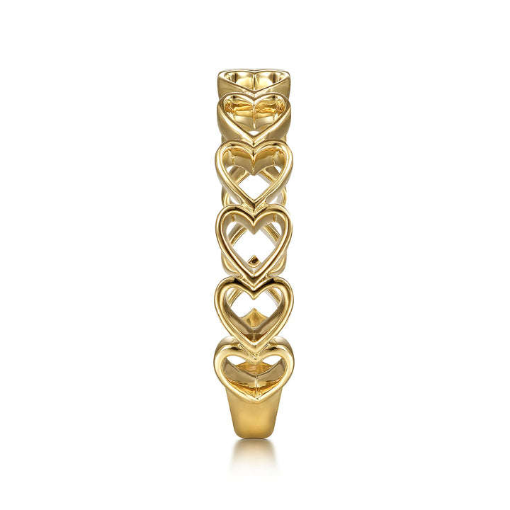 Women's 14K Yellow Gold Gabriel & Co. Polished Open Heart Pattern Ring