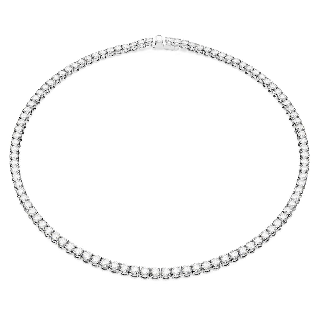 Swarovski Matrix Rhodium Plated Necklace With Clear Zirconia's 5681796