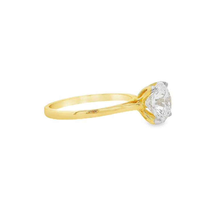 14K Yellow Gold Solitaire 2.02 CTW LAB Grown Diamond Engagement Ring