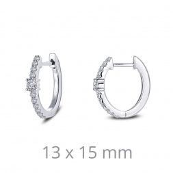 Sterling Silver Cubic Zirconia Hoop Earrings