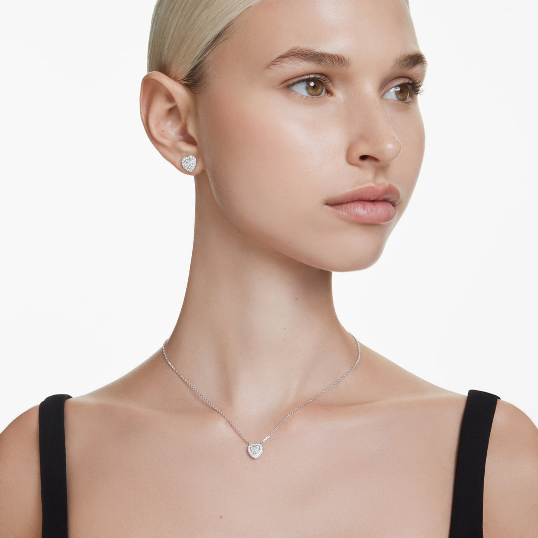 Swarovski Ariana Grande x Swarovski Rhodium Plated Heart Necklace With Clear Zirconia's 5720852