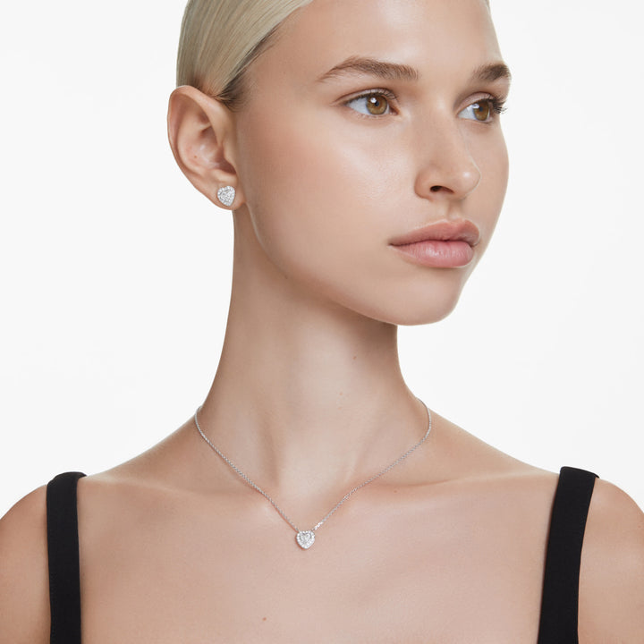 Swarovski Ariana Grande x Swarovski Rhodium Plated Heart Necklace With Clear Zirconia's 5720852
