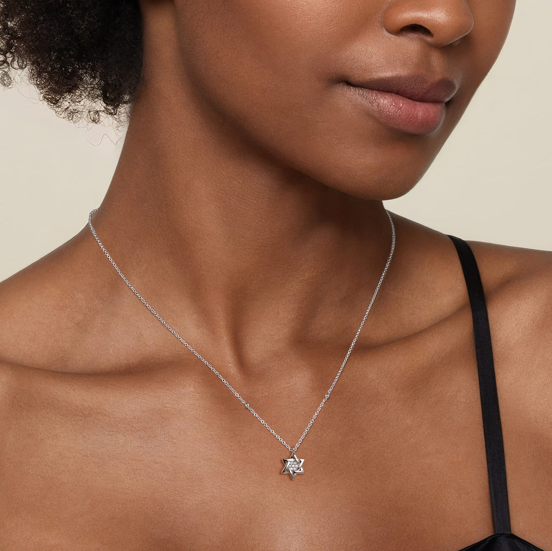Sterling Silver Gabriel & Co. Bujukan Diamond Star Of David Necklace