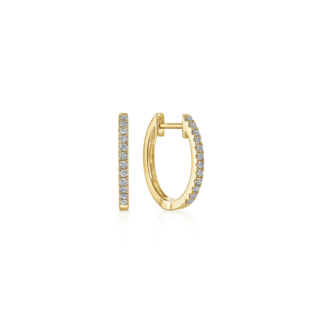 14K Yellow Gold 0.18 CTW Diamond Huggie Earrings