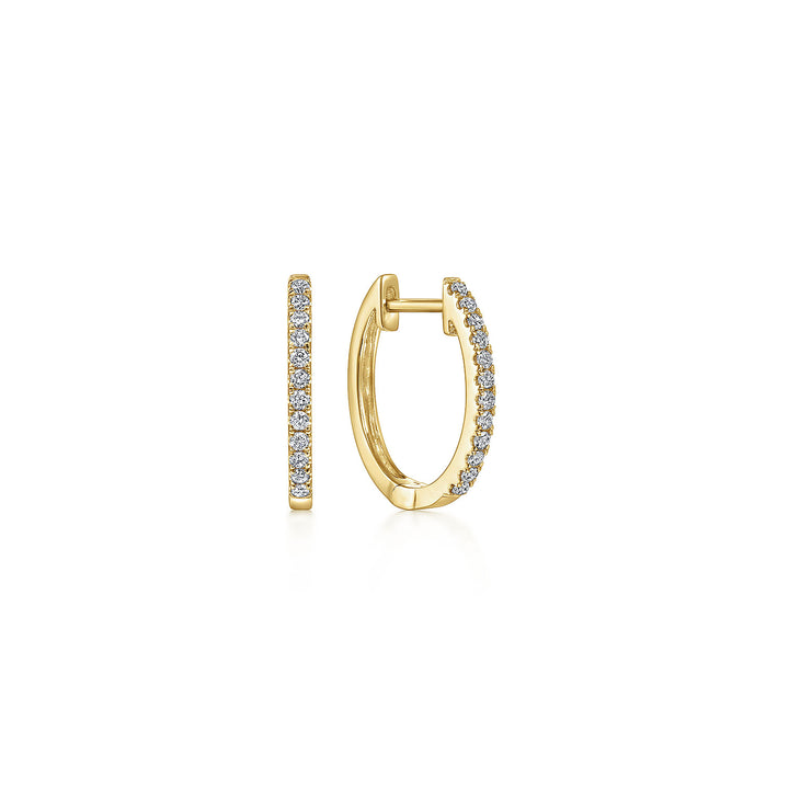 14K Yellow Gold 0.18 CTW Diamond Huggie Earrings