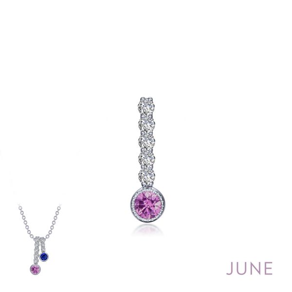 Lafonn Silver Birthstone - June Drop Pendant With Synthetic Alexandrite [640-07103]