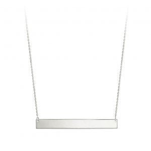 Women's 10K White Gold Bar Necklace