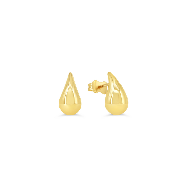 10K Yellow Gold Small Teardrop Stud Earrings