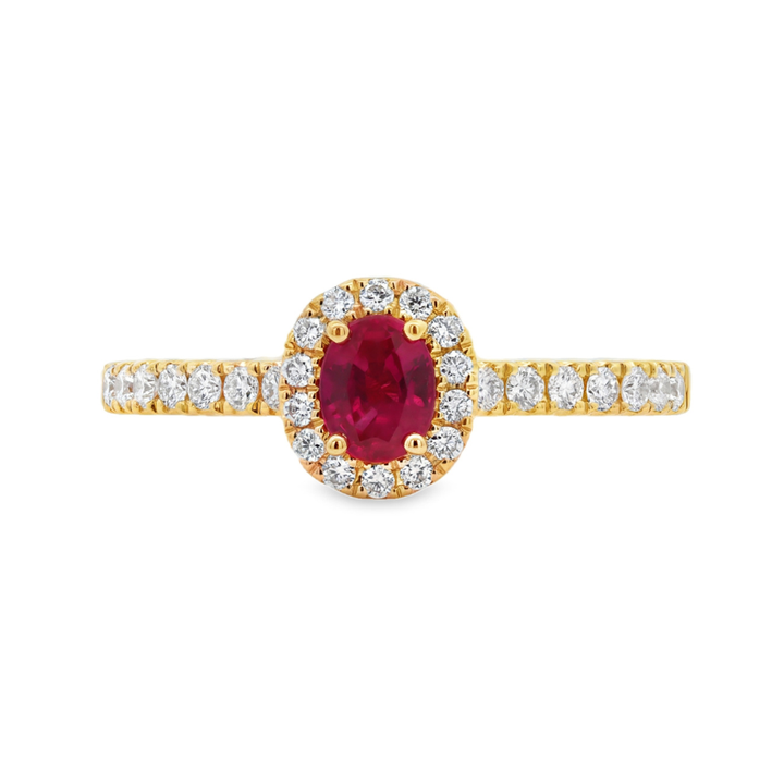 18K Yellow Gold 0.37 CTW Ruby And 0.29 CTW Diamond Ring