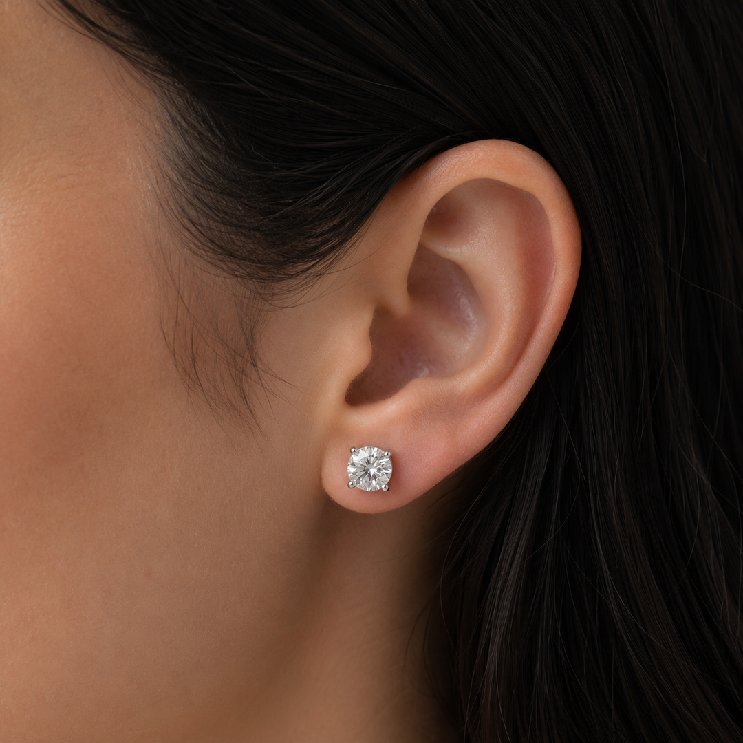 14K White Gold 1.50 CTW Lab Grown Diamond Stud Earrings