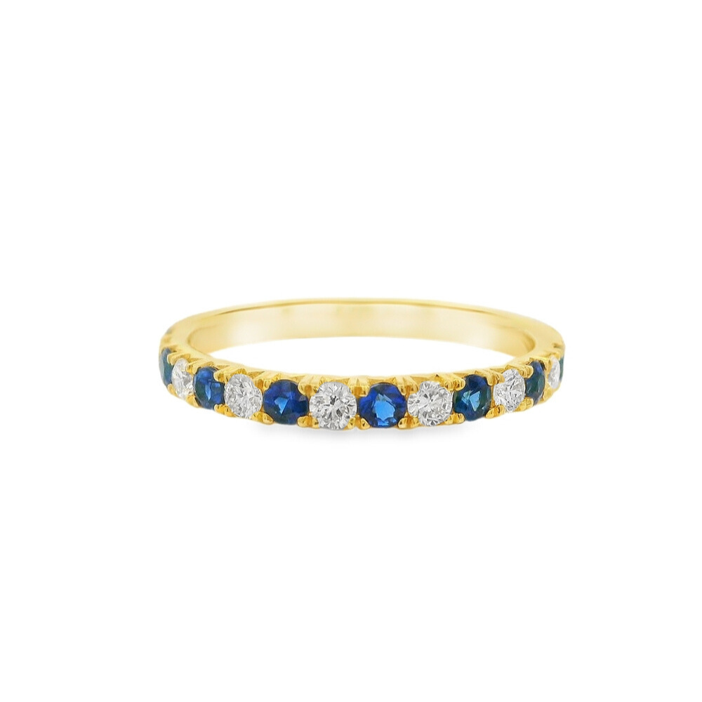18K Yellow Gold 0.39 CTW Sapphire And 0.23 CTW Diamond Ring