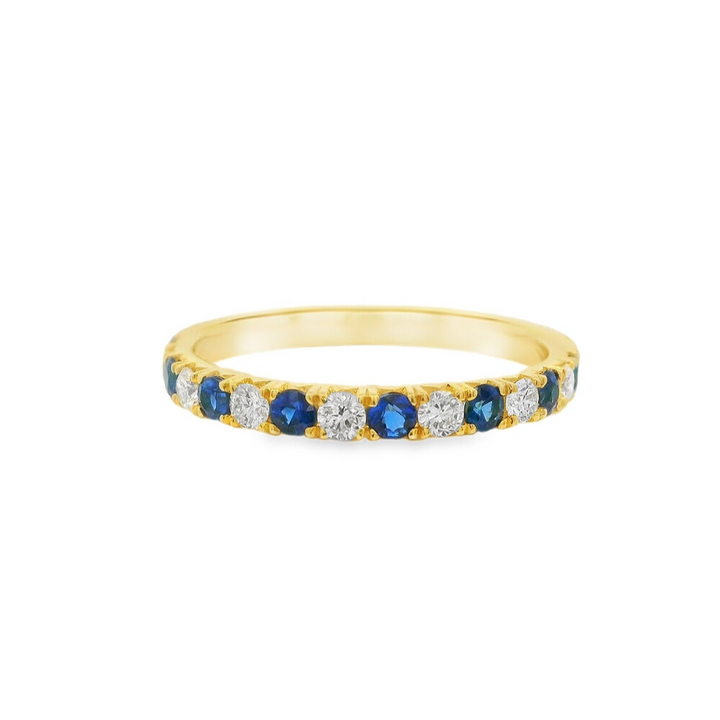 18K Yellow Gold 0.39 CTW Sapphire And 0.23 CTW Diamond Ring