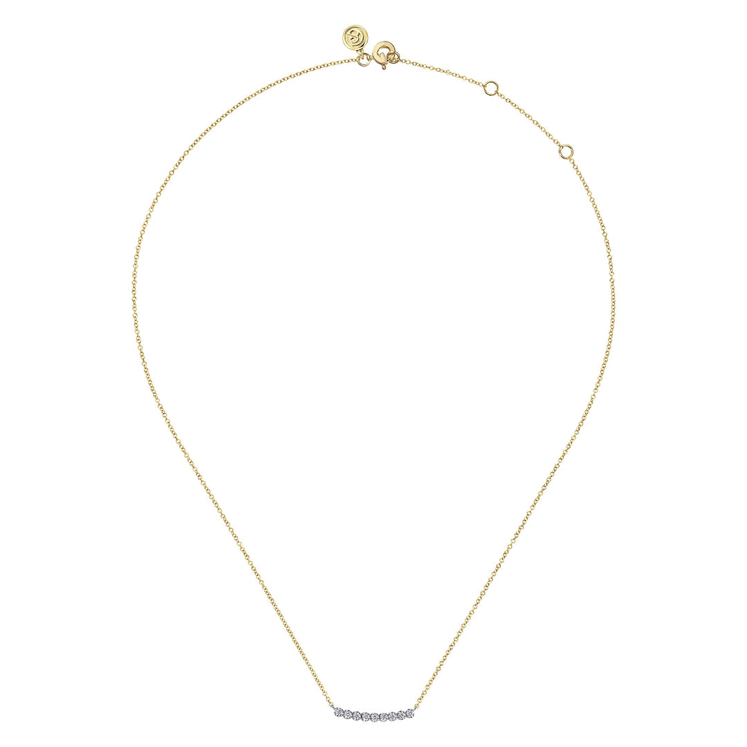 14K Yellow And White Gold 0.28 CTW Round White Sapphire 17.5" Necklace