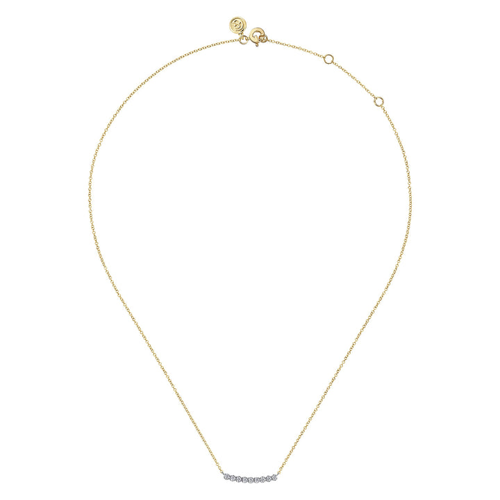14K Yellow And White Gold 0.28 CTW Round White Sapphire 17.5" Necklace