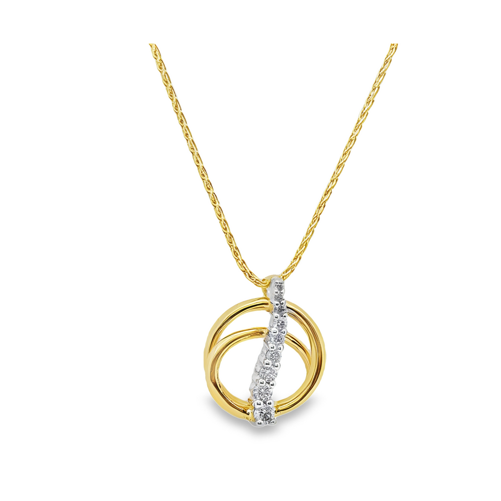 Estate - 14K Yellow & White Gold 0.24 CTW Diamond 18" Necklace