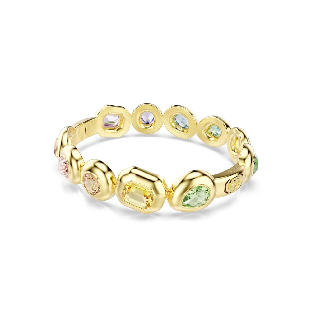 Swarovski Gema Gold-Tone Plated Bangle With Multi-Coloured Crystals