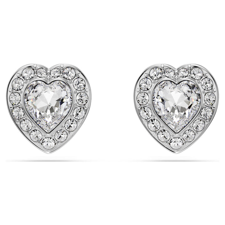 Swarovski Ariana Grande x Swarovski Rhodium Plated Heart Stud Earrings With Clear Crystals 5720859