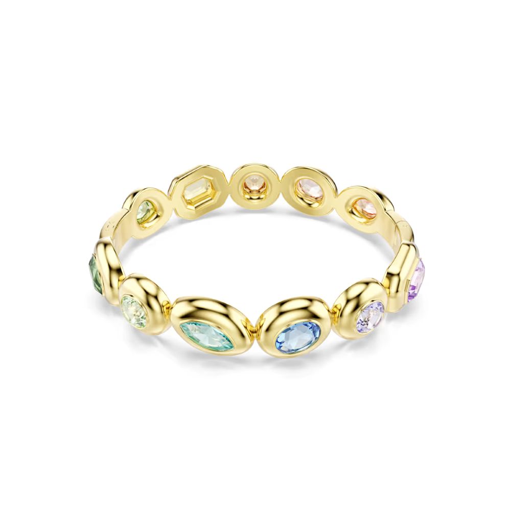Swarovski Gema Gold-Tone Plated Bangle With Multi-Coloured Crystals