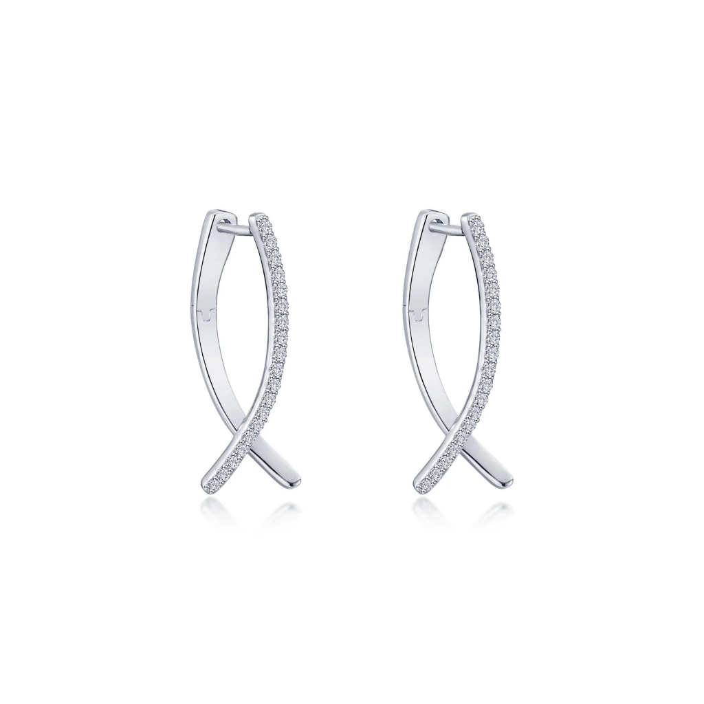 Lafonn Sterling Silver Medium Hoop Earrings