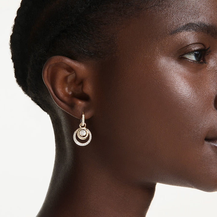Swarovski Hyperbola Gold-Tone Plated Drop Earrings With Clear Crystals 5738249