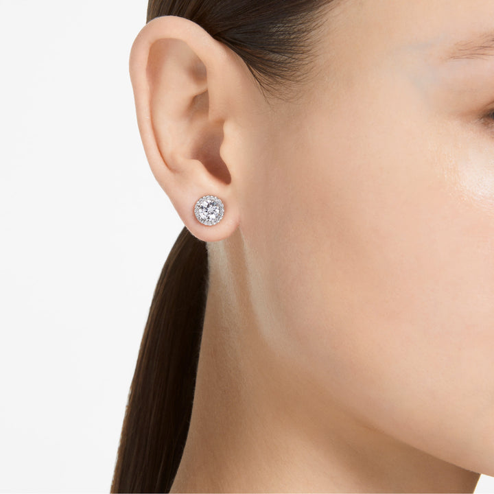 Swarovski Una Angelic Rhodium Plated Stud Earrings With Clear Zirconia's 5636269