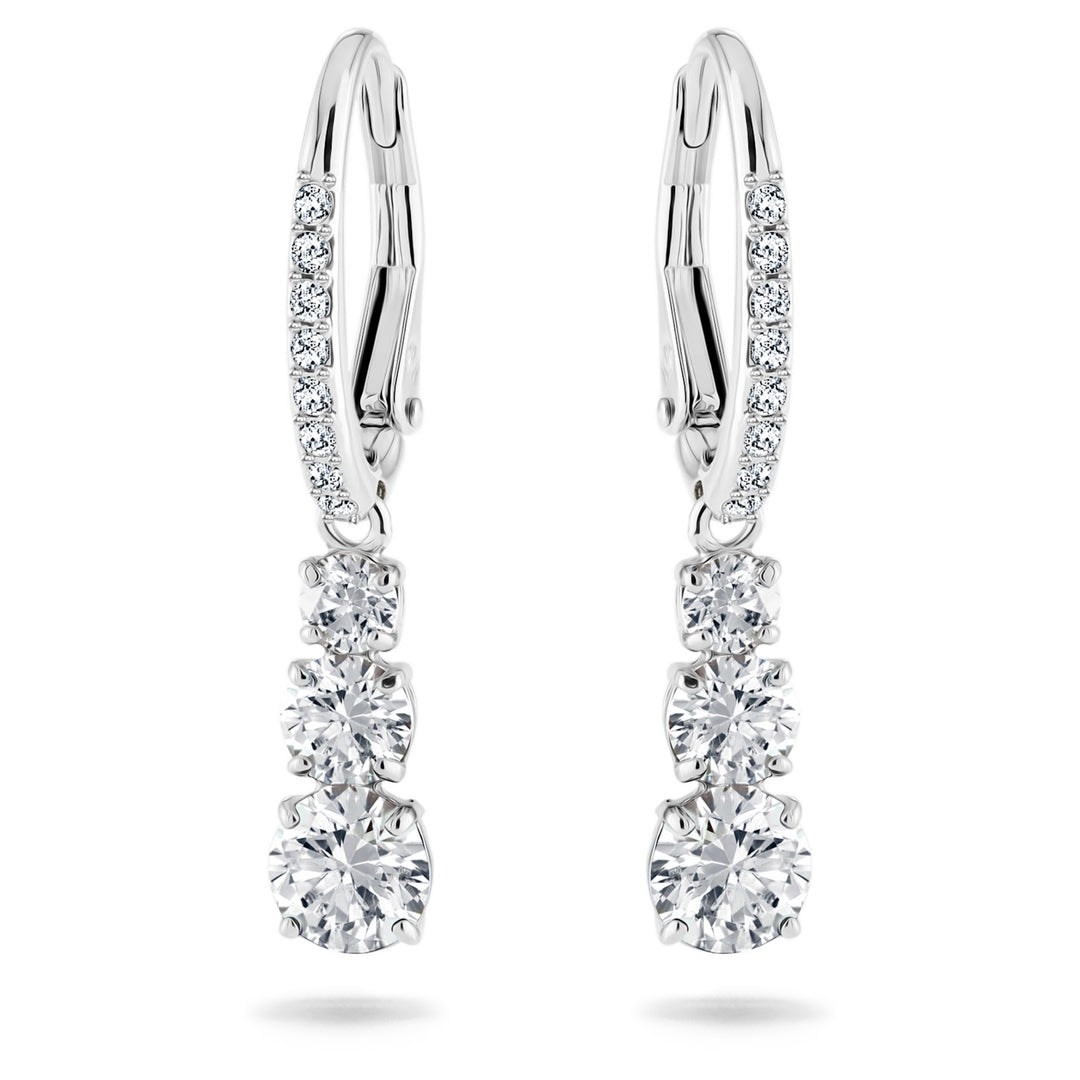 Swarovski Stilla Attract Rhodium Plated Drop Earrings With Clear Zirconia's 5416155