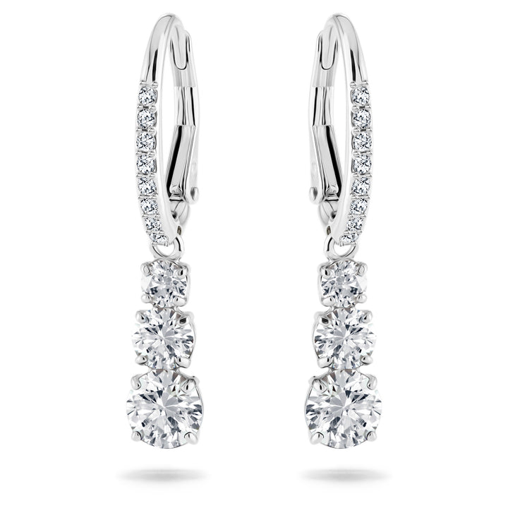 Swarovski Stilla Attract Rhodium Plated Drop Earrings With Clear Zirconia's 5416155