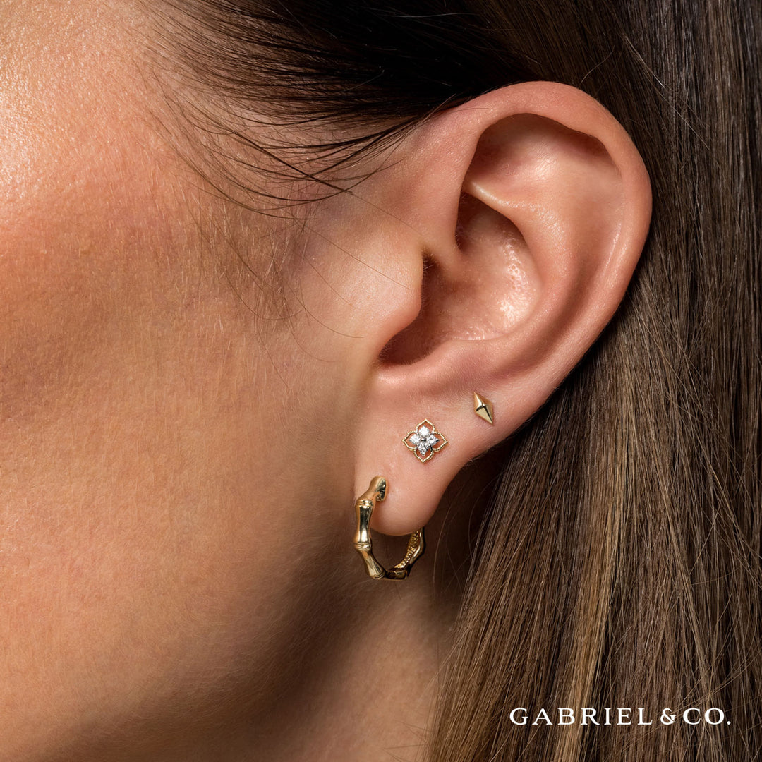 14K Yellow And White Gold 0.12 CTW Diamond Stud Earrings