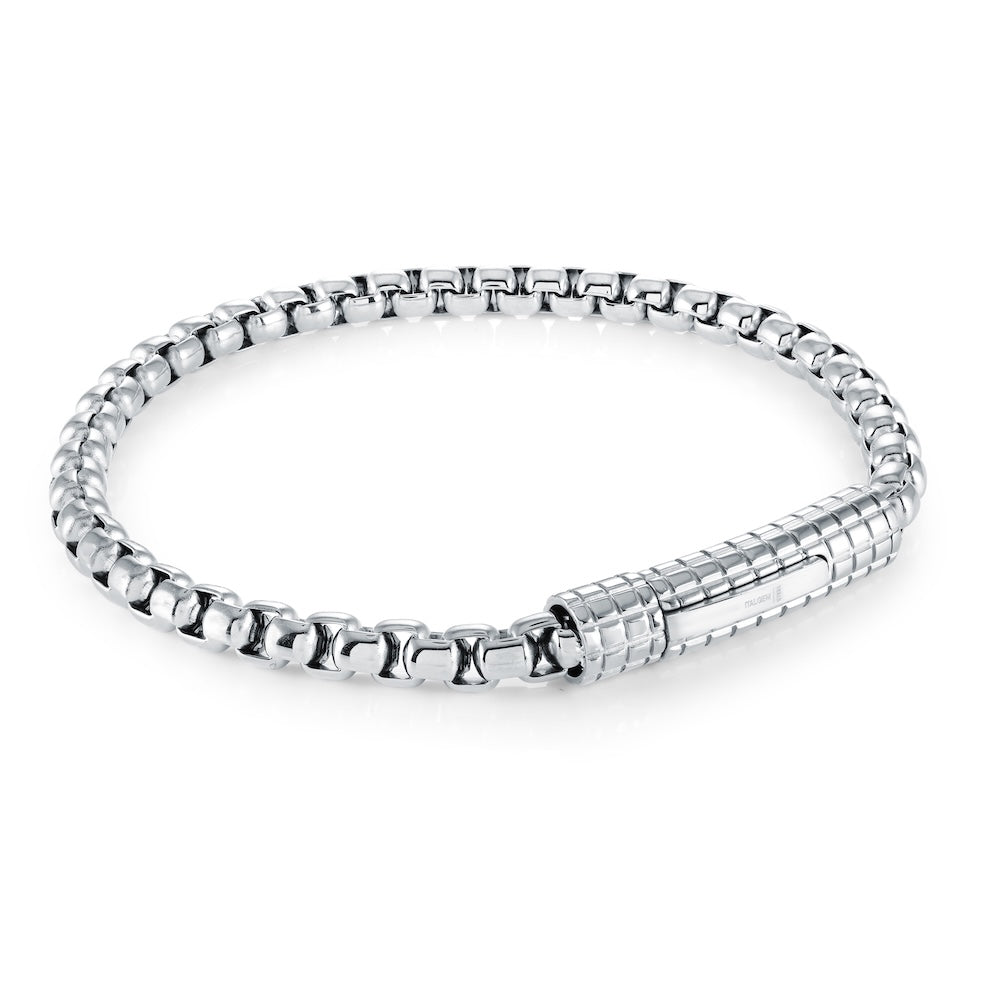 Italgem Stainless Steel Polished 5mm Round Box Link 8.5" Bracelet