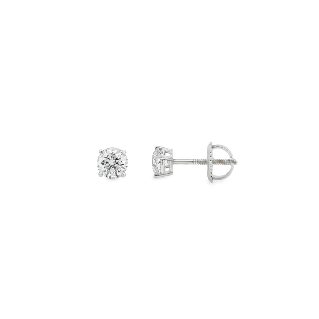 14K White Gold 0.30 CTW Diamond Stud Earrings