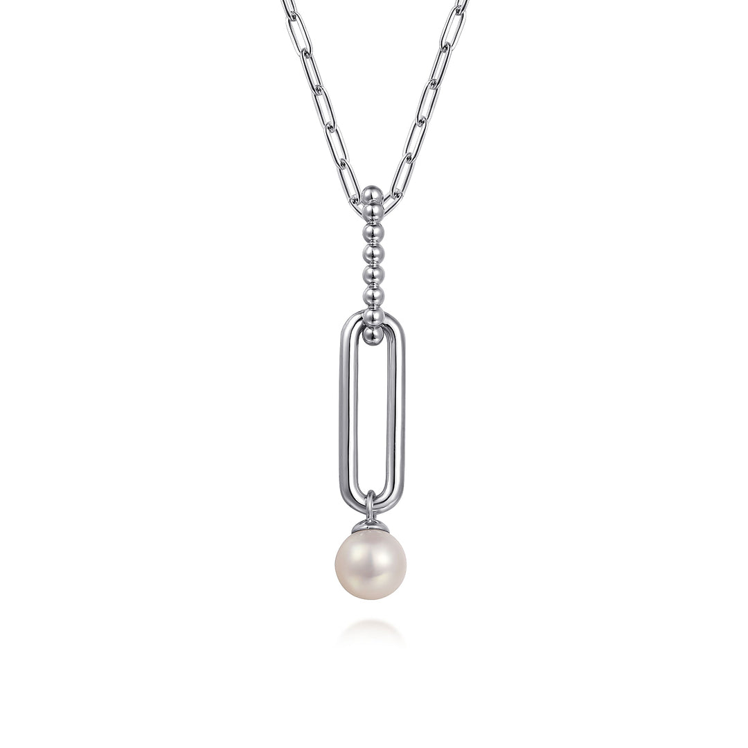 Gabriel & Co. Sterling Silver Drop Necklace With Pearl