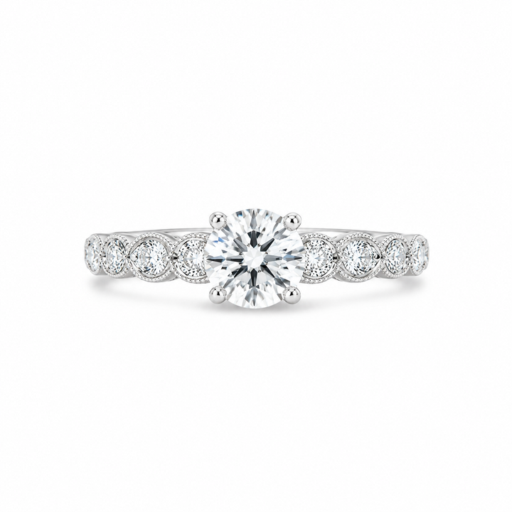 Women's 18K White Gold Classic 0.39 CTW Diamond Semi-Mount Engagment Ring
