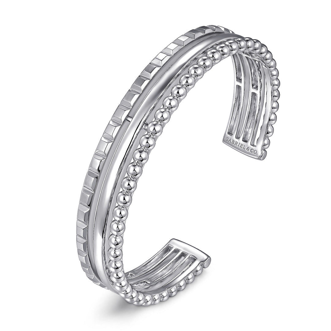 Gabriel & Co. Silver Multi-Row Bangle Bracelet