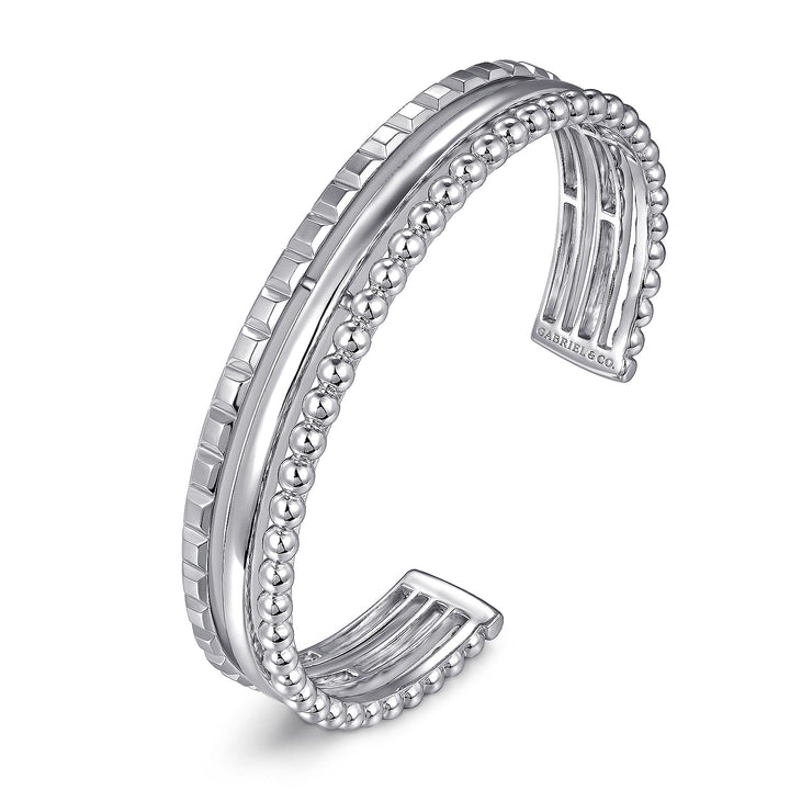 Gabriel & Co. Silver Multi-Row Bangle Bracelet