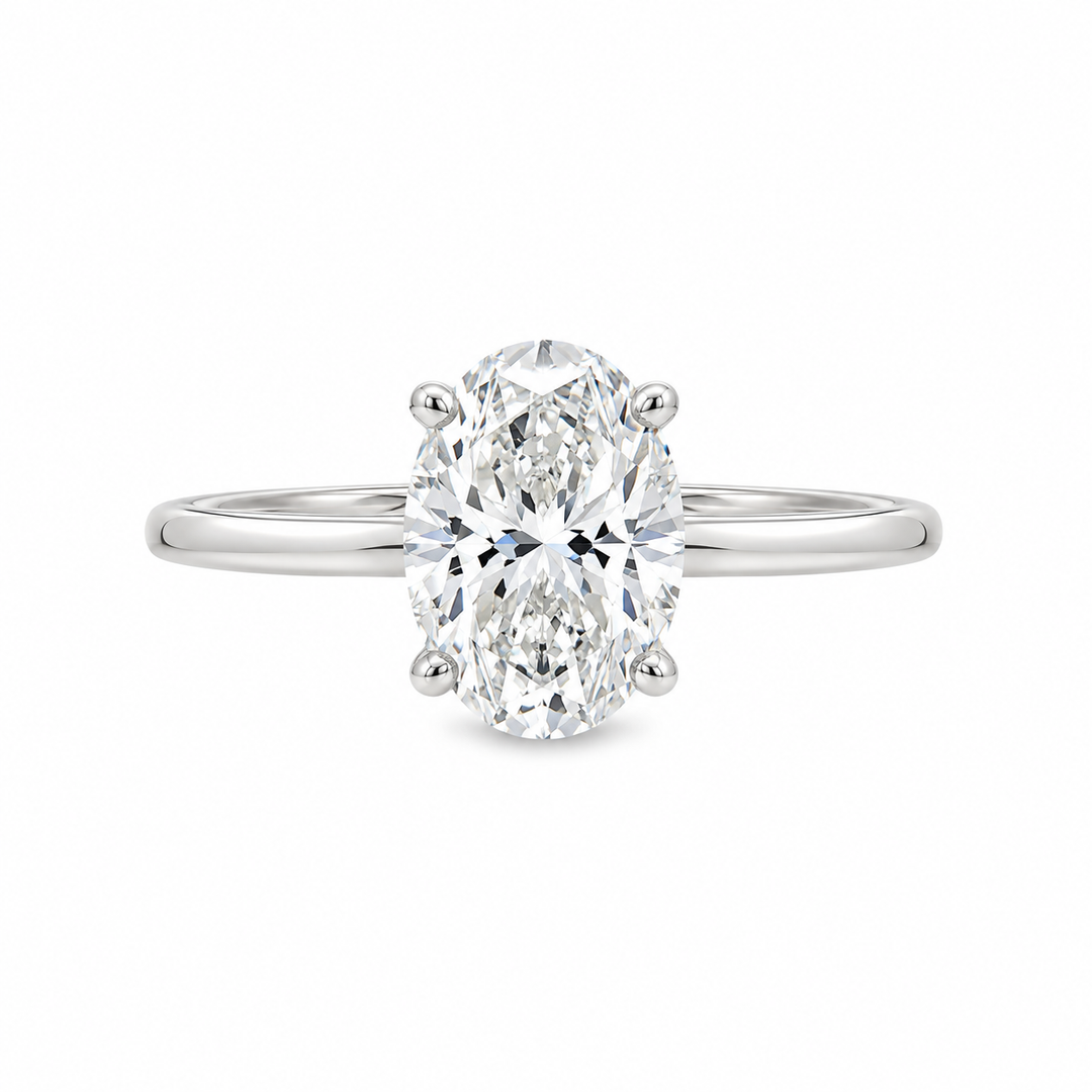 Women's 18K White Gold 0.08 CTW Diamond Hidden Halo Semi-Mount Engagement Ring