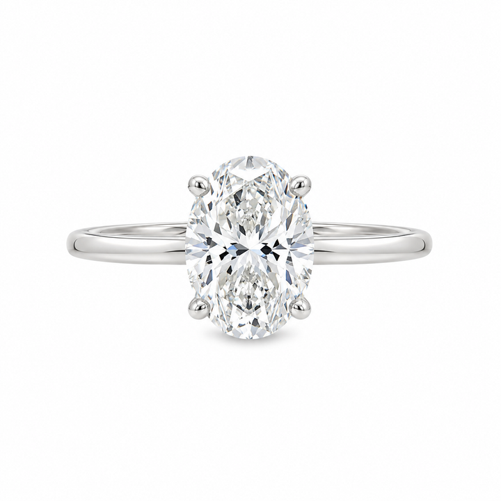 Women's 18K White Gold 0.08 CTW Diamond Hidden Halo Semi-Mount Engagement Ring