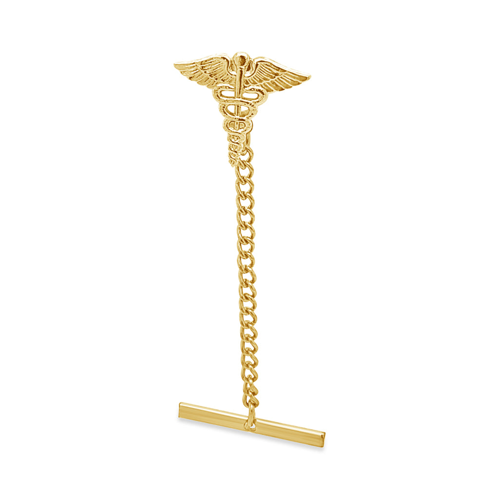 Goldtone Caduceus Tie Tack