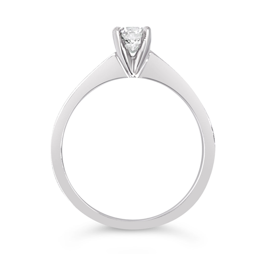 14K White Gold 0.20 CTW Canadian Diamond Solitaire Engagement Ring