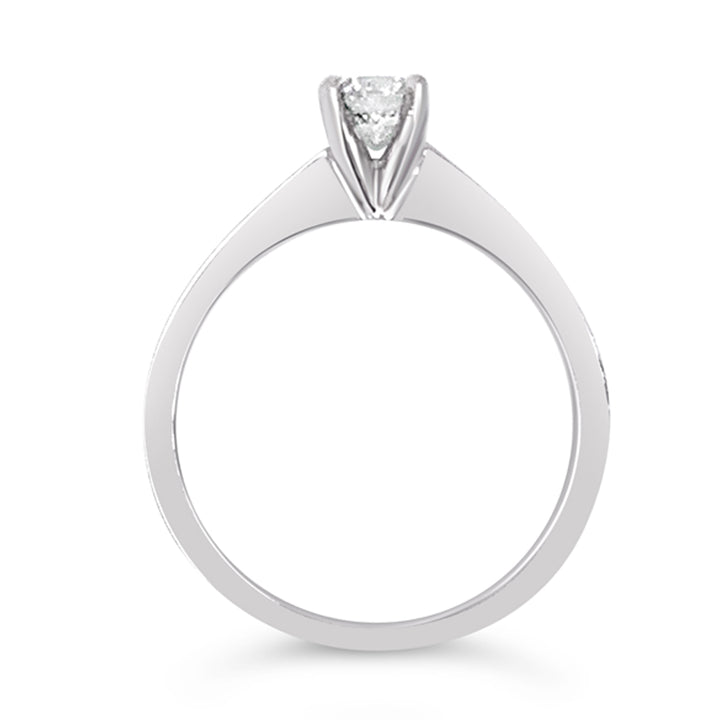 14K White Gold 0.20 CTW Canadian Diamond Solitaire Engagement Ring