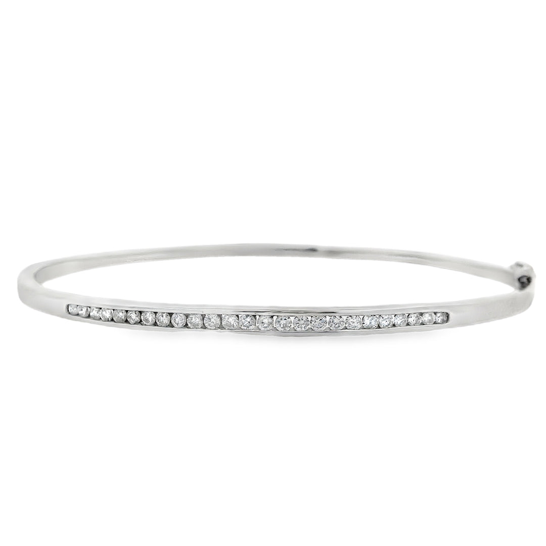 Estate - 10 Karat White Gold 0.50 CTW Diamond Bangle