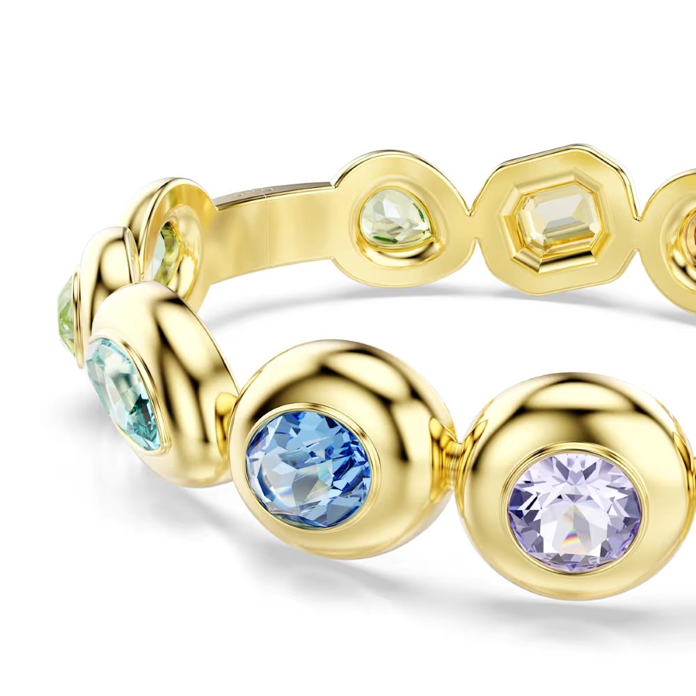 Swarovski Gema Gold-Tone Plated Bangle With Multi-Coloured Crystals