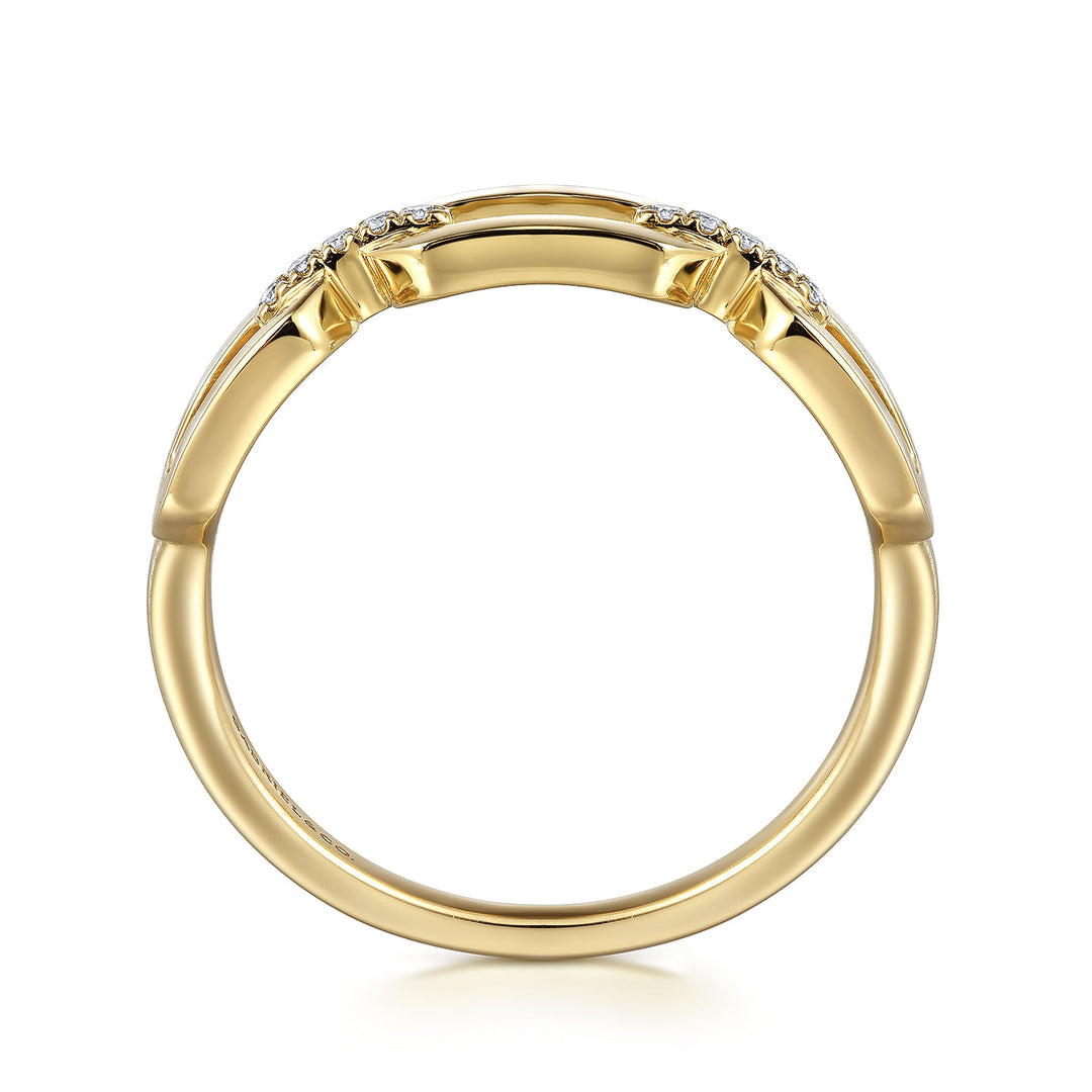 14K Yellow Gold Gabriel & Co. 0.04 CTW Diamond Woman's Open Ring