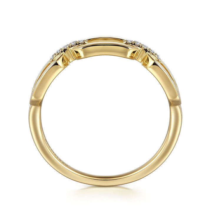 14K Yellow Gold Gabriel & Co. 0.04 CTW Diamond Woman's Open Ring