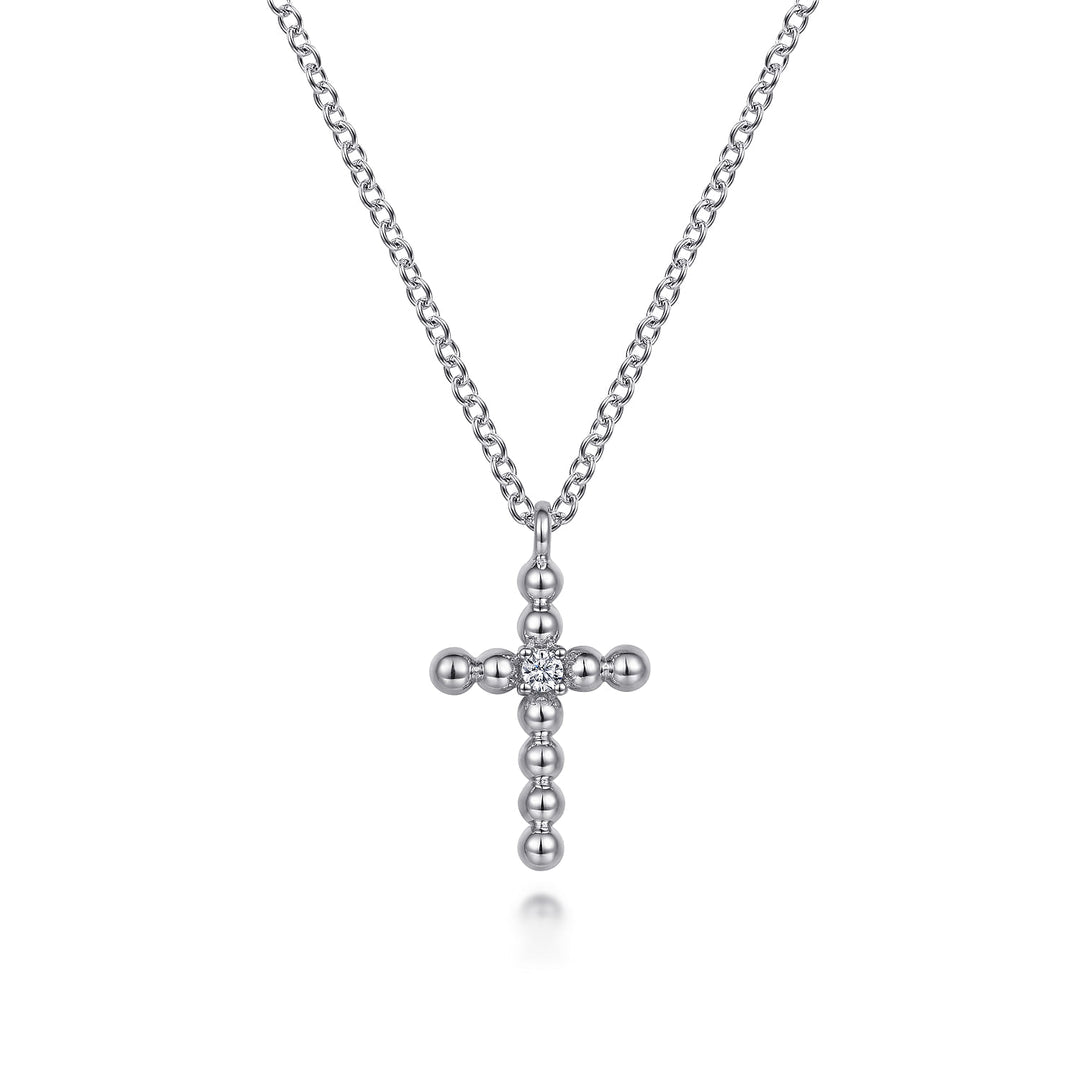 Sterling Silver Gabriel & Co. Bujukan Cross With Diamonds
